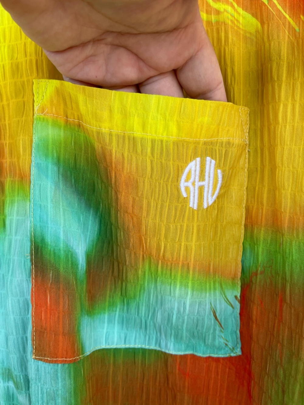 ZARA x RHUIGI Heat Map Print Crinkle Shirt XL Oversized Abstract Vacation Core - Picture 5 of 10